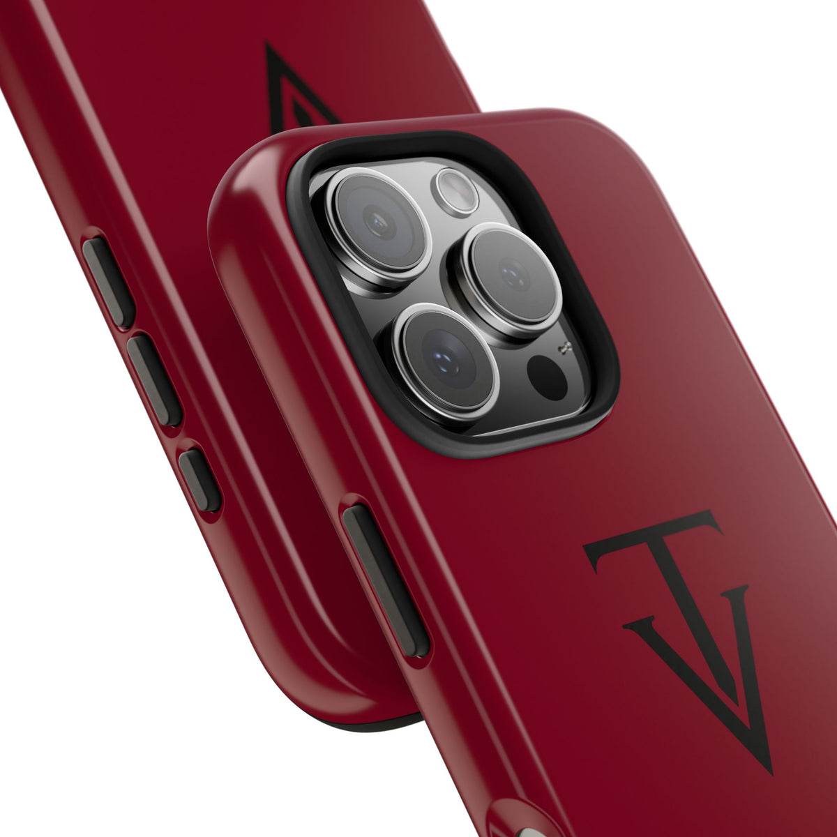 Burgundy Monogram Tough Phone Case