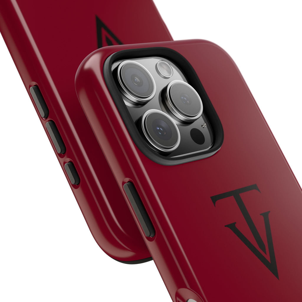 Burgundy Monogram Tough Phone Case