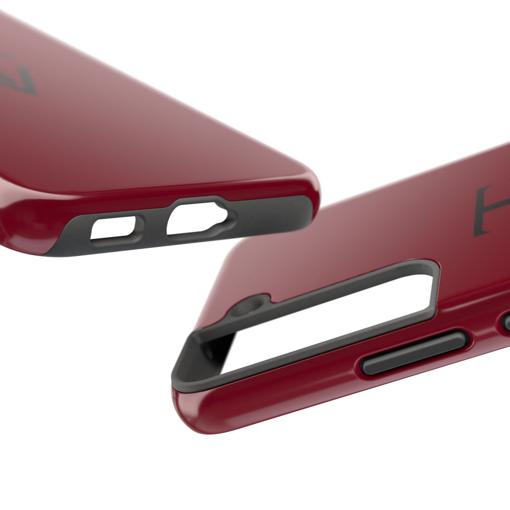 Burgundy Monogram Tough Phone Case