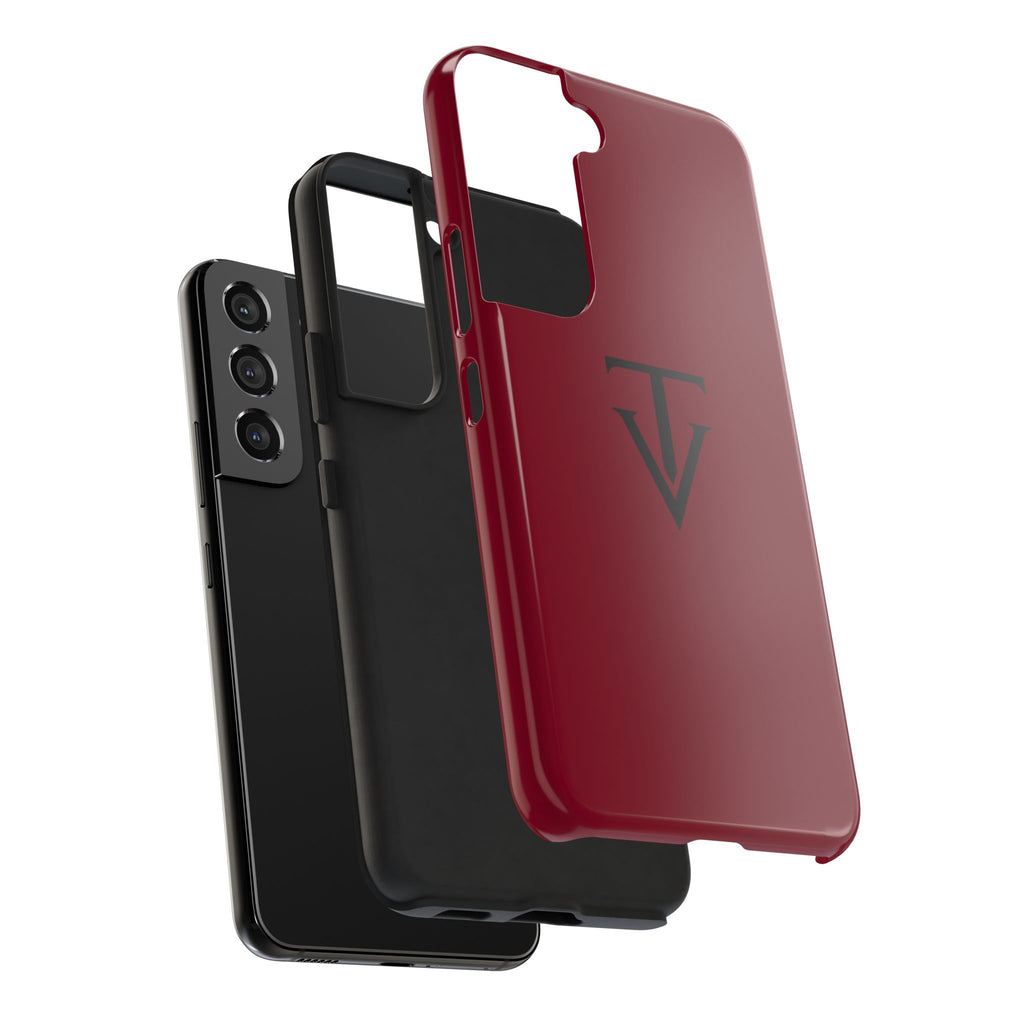 Burgundy Monogram Tough Phone Case