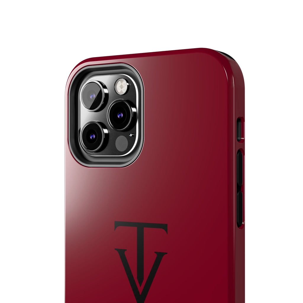 Burgundy Monogram Tough Phone Case