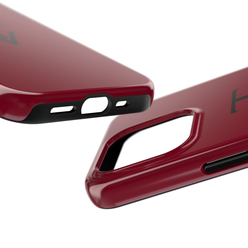 Burgundy Monogram Tough Phone Case
