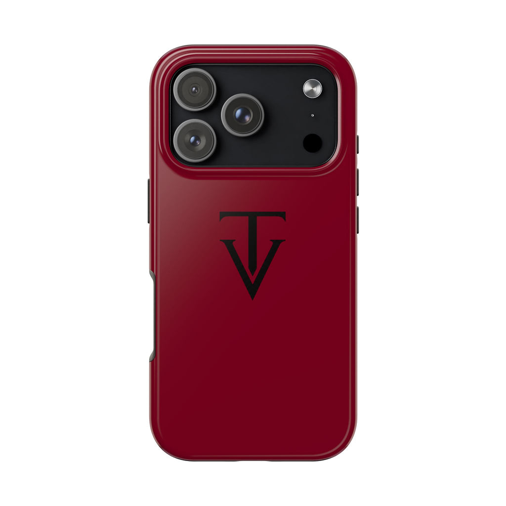 Burgundy Monogram Tough Phone Case