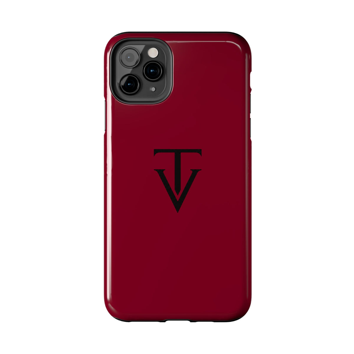 Burgundy Monogram Tough Phone Case