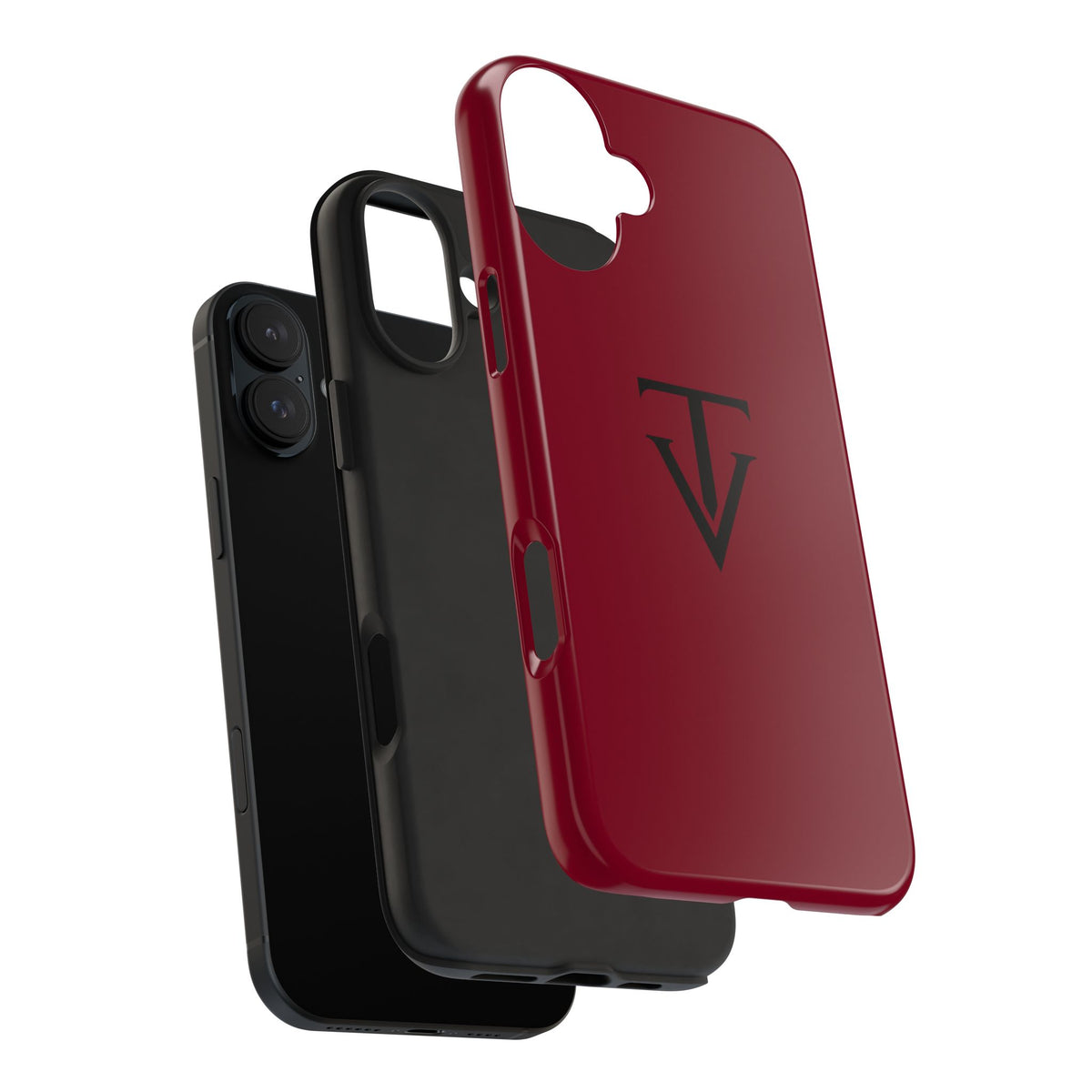 Burgundy Monogram Tough Phone Case