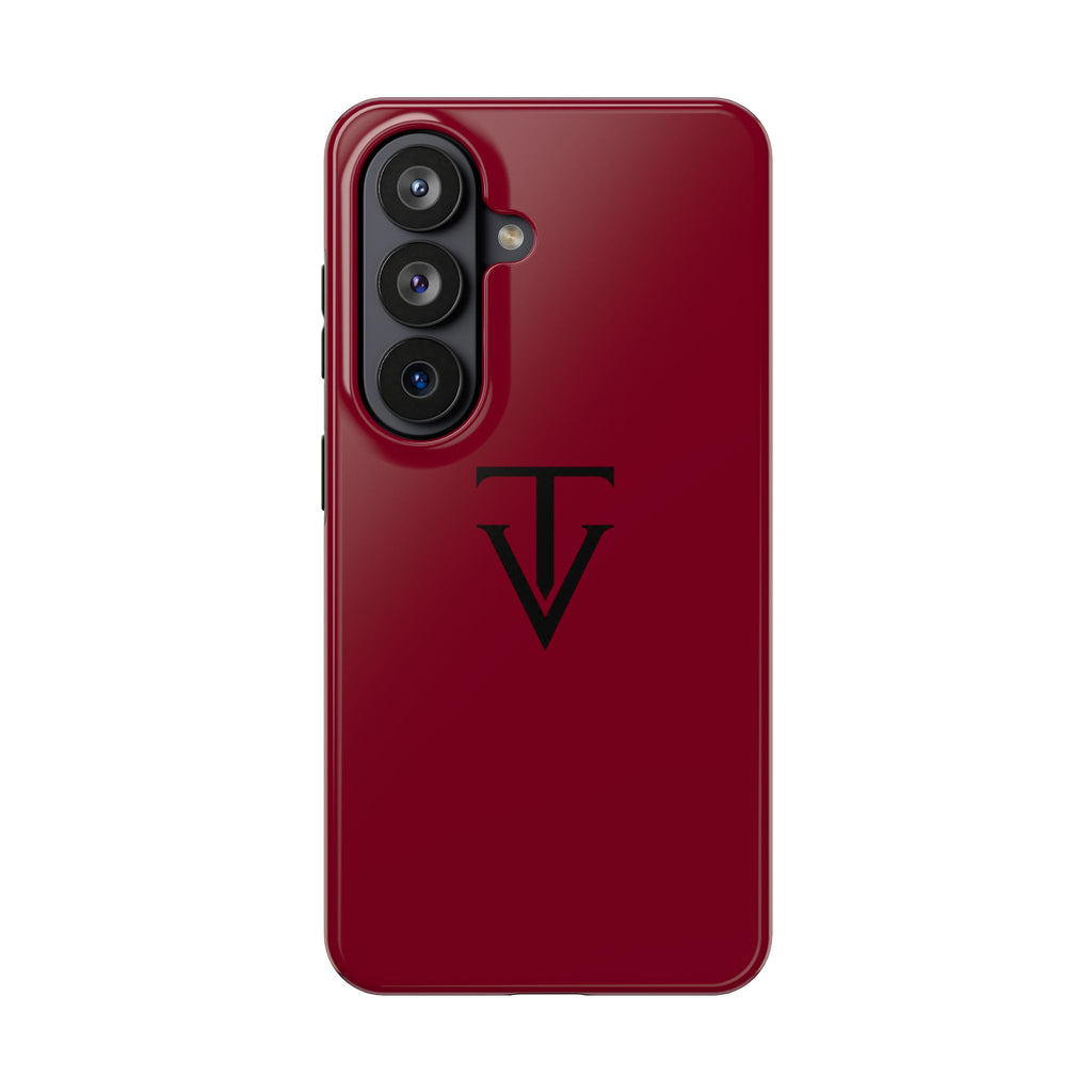 Burgundy Monogram Tough Phone Case