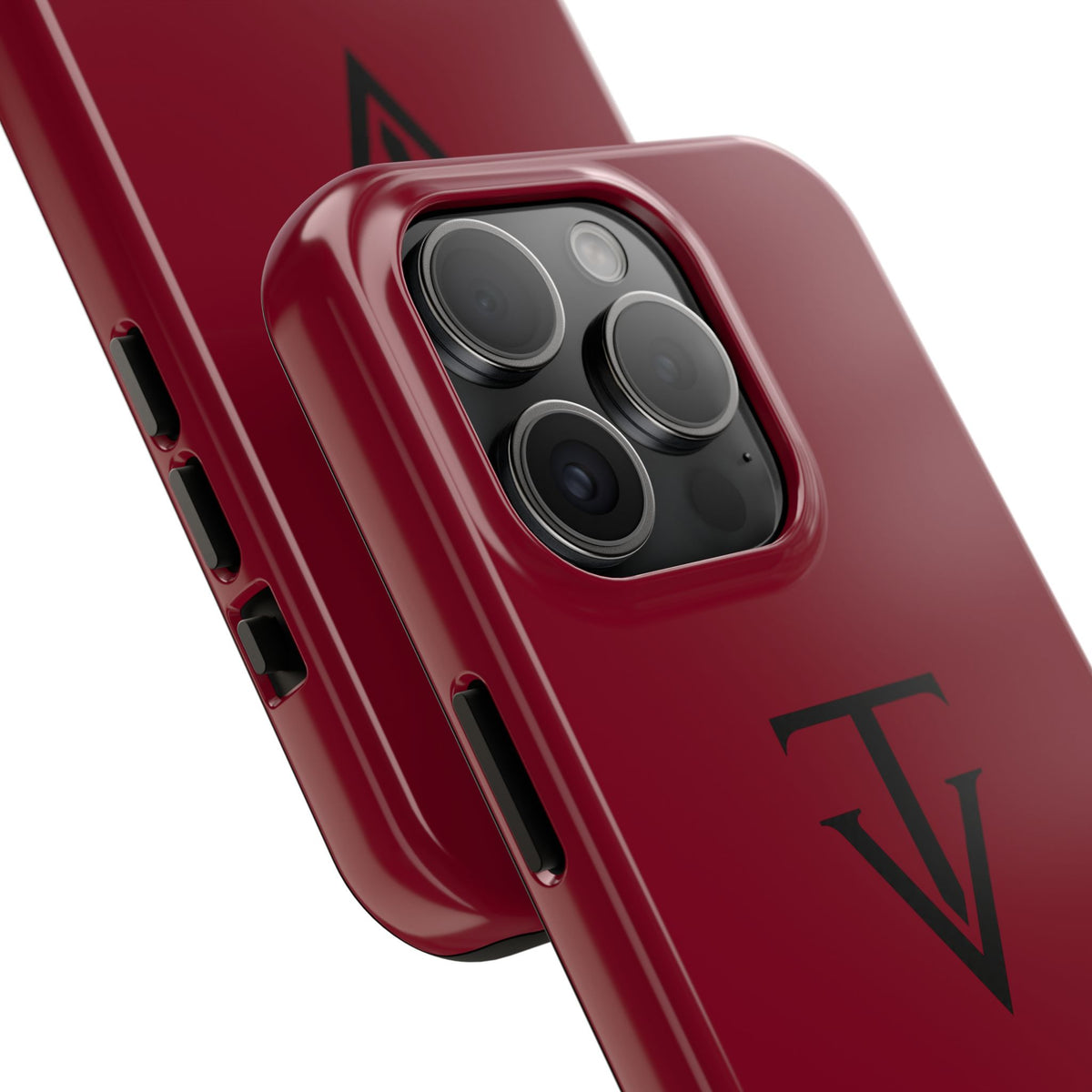 Burgundy Monogram Tough Phone Case