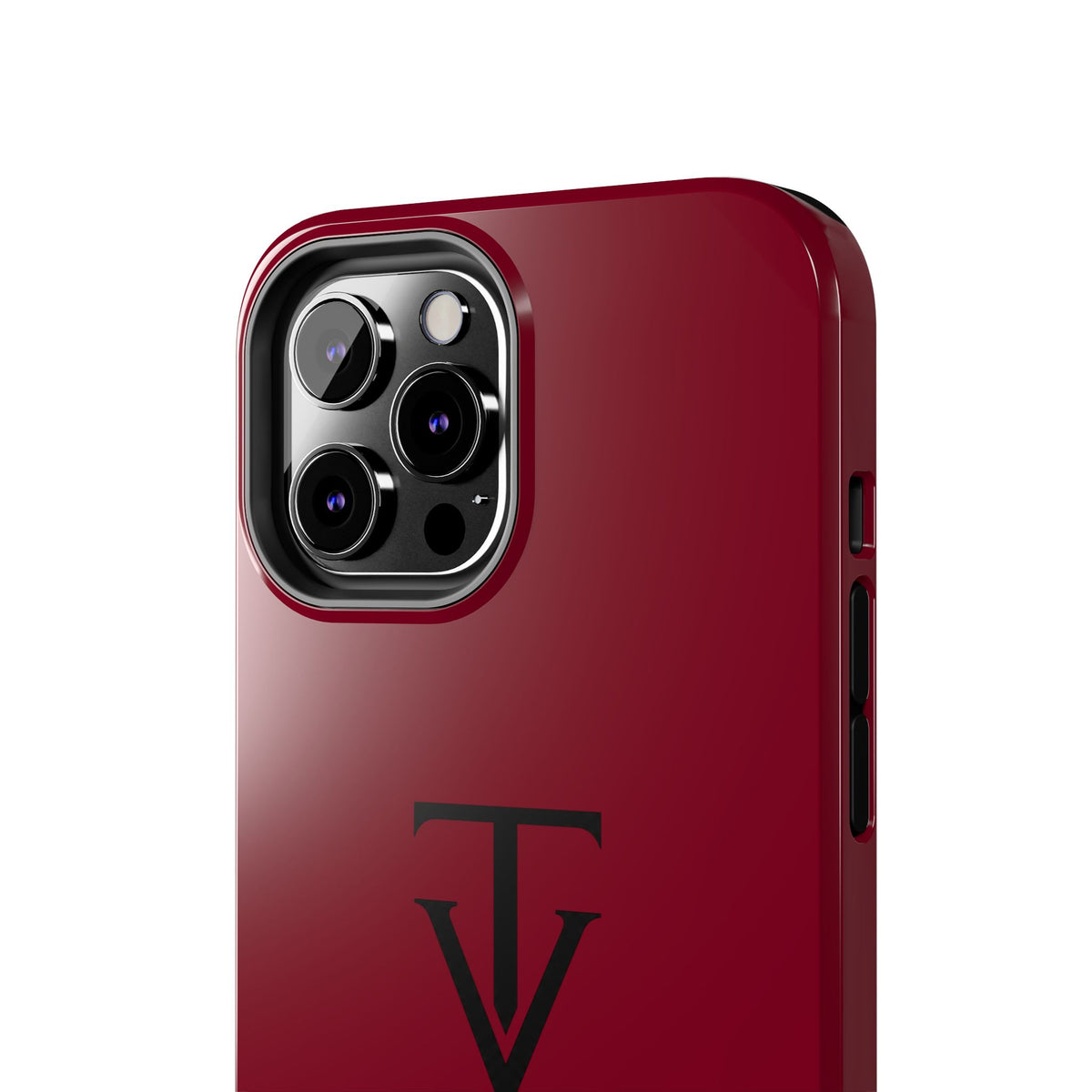 Burgundy Monogram Tough Phone Case