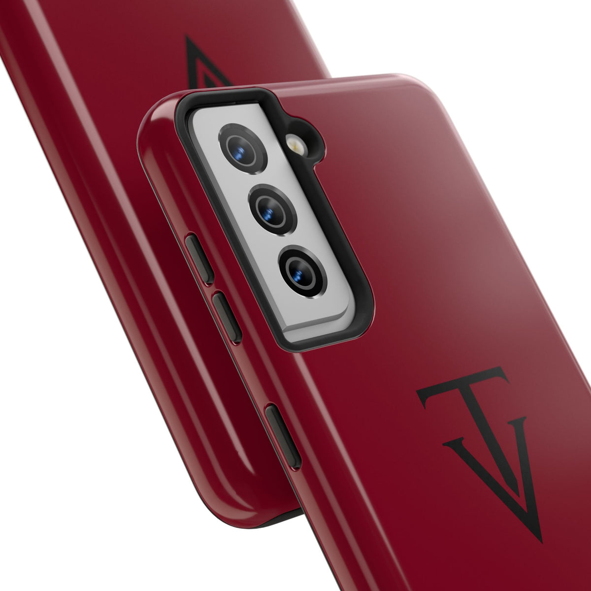 Burgundy Monogram Tough Phone Case