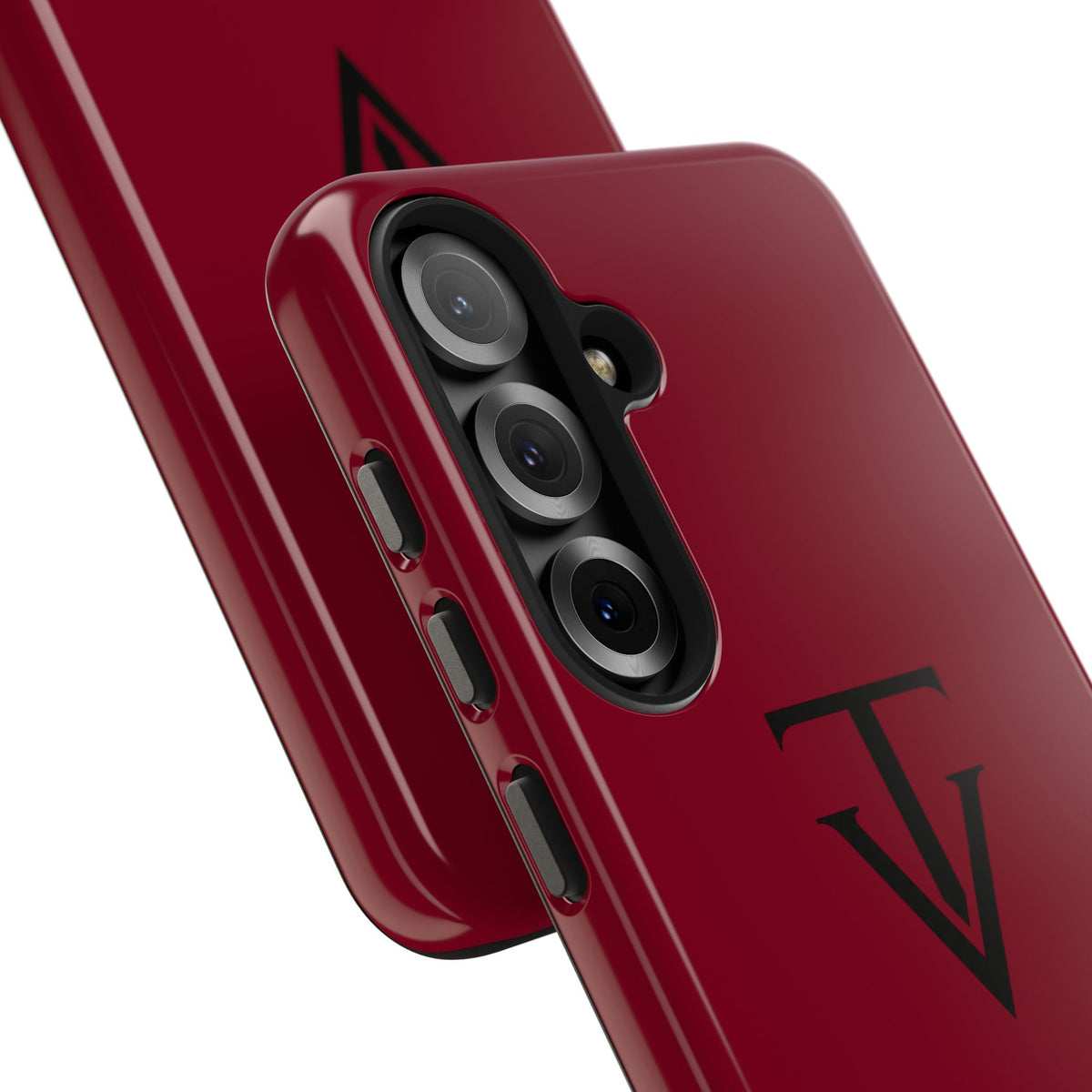 Burgundy Monogram Tough Phone Case