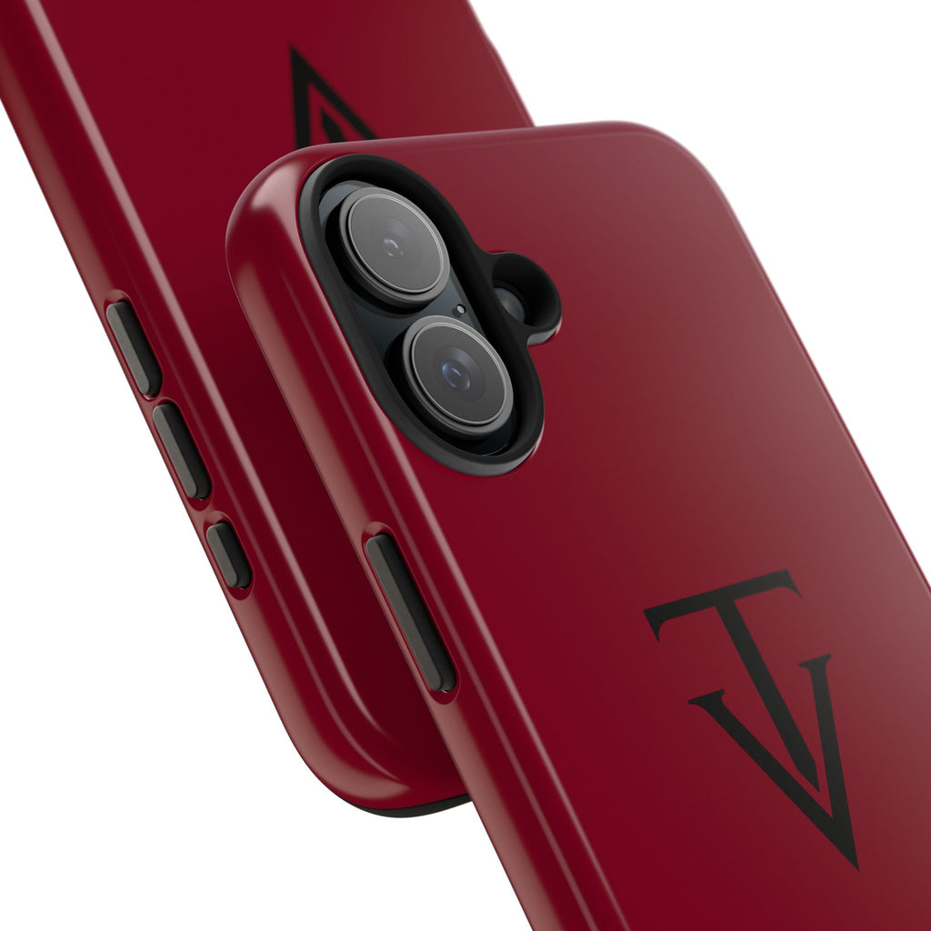 Burgundy Monogram Tough Phone Case