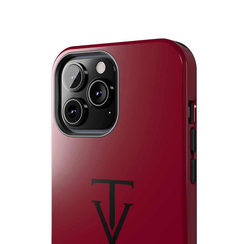 Burgundy Monogram Tough Phone Case