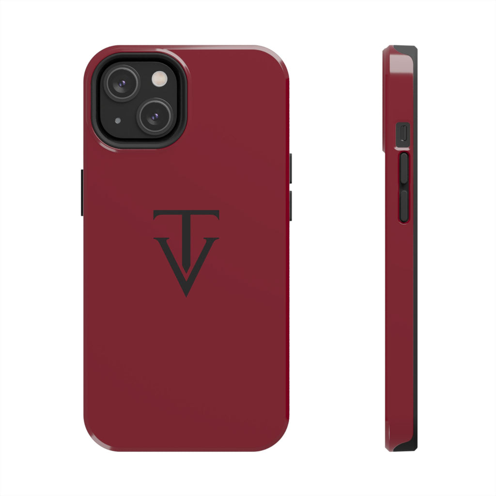 Burgundy Monogram Tough Phone Case