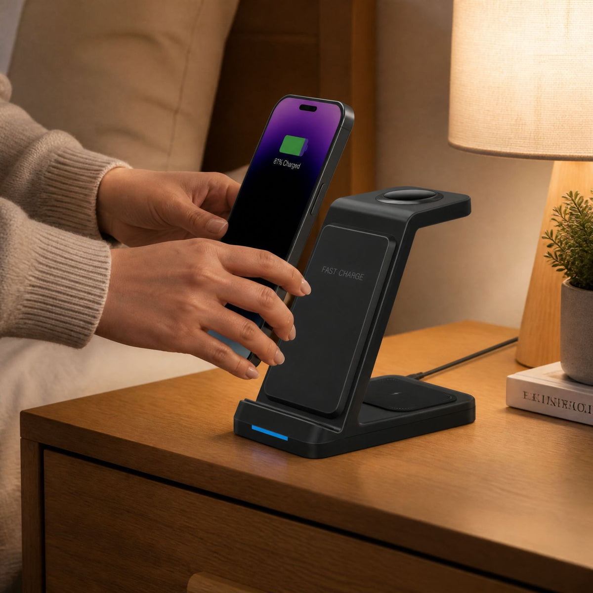 Three-in-one wireless charger